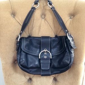 Coach Soho black leather shoulder bag